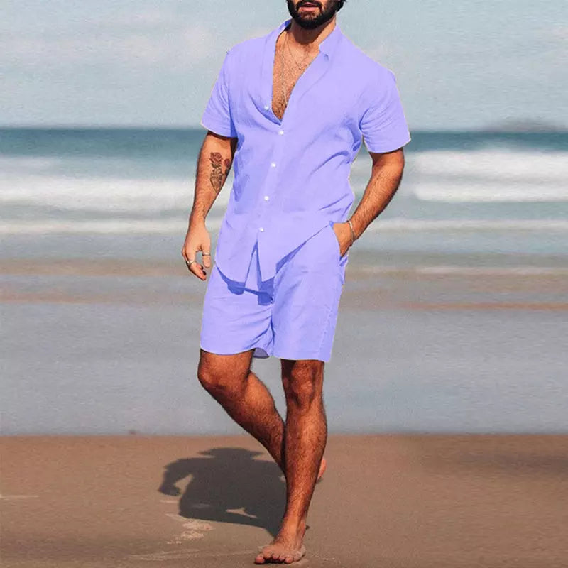 Two pieces (button-up shirt and shorts)